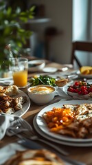 ynamic shot of a family enjoying breakfast together, laughing and sharing moments, highlighting the importance of connection and routine 