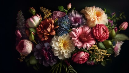 bouquet of flowers on white