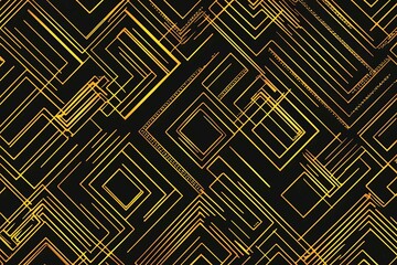 Abstract dark geometric background featuring glowing golden lines and sparkles, creating a modern, futuristic, and elegant design.