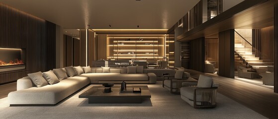 Fototapeta premium Modern Luxurious Living Room Interior Design