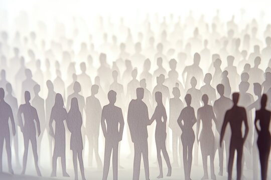 A group of people standing together against a plain white background, ideal for representing a team or community