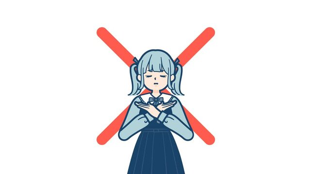 Gothic lolita woman_pose making X arms_with alpha channel