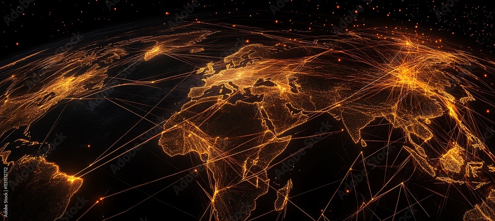 Poster an abstract representation of global connectivity with digital network lines
