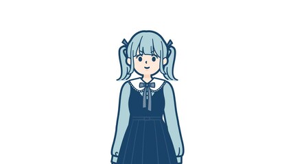 Gothic lolita woman_Salute serious expression_with alpha channel