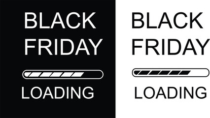 Obraz premium illustration of a card Black Friday typography banner. Black Friday modern linear typography text illustration isolated on black background. Black Friday Modern Linear Text Design on Black Background.