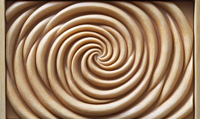 Obraz premium Intricate Wooden Spiral Carving Design