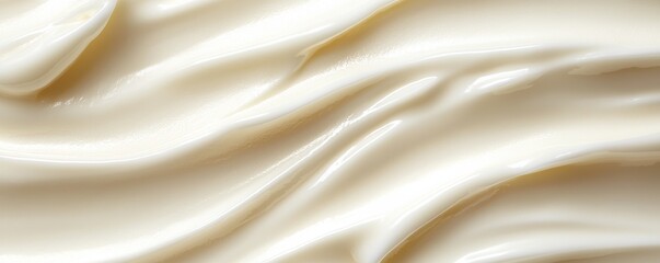 Obraz premium Creamy Swirls Close-Up Texture of Luxurious Lotion
