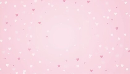 Soft pink background with falling heart shapes for Valentine's Day or romantic designs