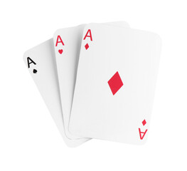 Obraz premium Poker game. Playing cards isolated on white