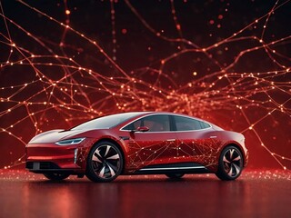 Naklejka premium red sports car
