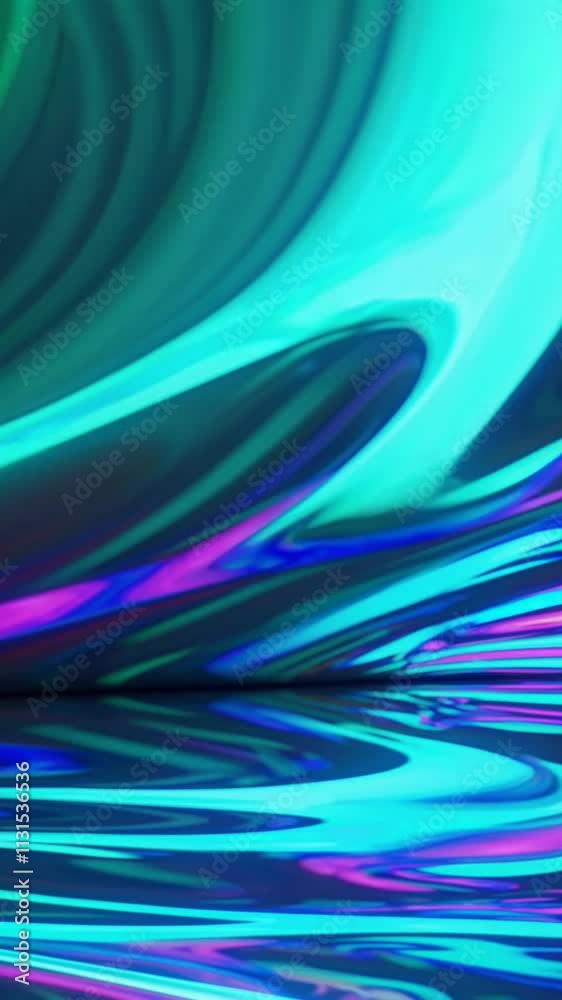 Poster colorful abstract patterns dance and flow with dynamic light and movement in vibrant display