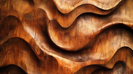 Abstract carved wood background.Wooden material texture with surface patterns of abstract shapes, rich colors 