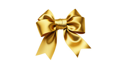 gold bow with ribbon. golden bow and ribbon for christmas and birthday decorations