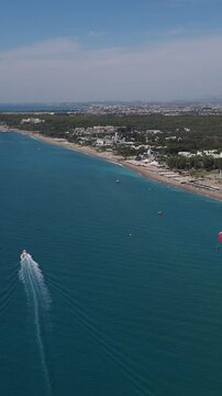 Parachute Connected To The Speedboat 