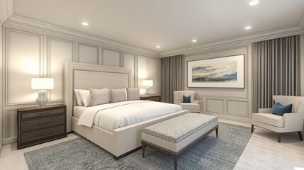 Elegant Master Bedroom Interior Design Featuring Neutral Tones