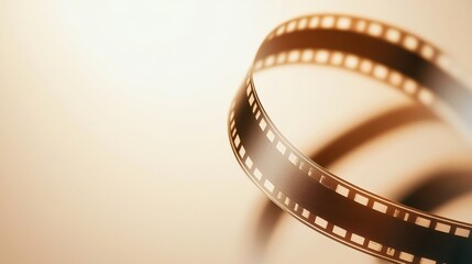 Captivating Film Strip on a Soft Golden Background