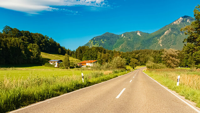 Alpine summer view near Donau, Marquartstein, Traunstein, Bavaria, Germany