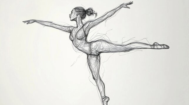 recommend clip art: Ballerina Minimalist Style Line Art Drawing. Woman Dance Contour Black Sketch Illustration. Ballet Modern Minimalist Outline Drawing. Woman Ballerina