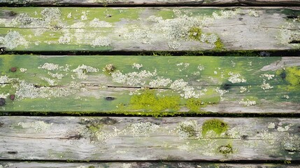 Fototapeta premium Weathered boat plank texture with algae moss and salt
