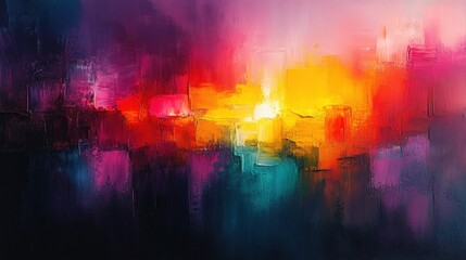 Fototapeta premium Abstract painting, vibrant colors, textured strokes.