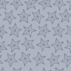 Obraz premium Seamless pattern with star shaped doodles.