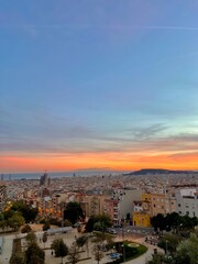 Fototapeta premium sunset over the city