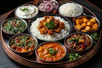 Traditional Bangladeshi Food Variety Served on a Tray