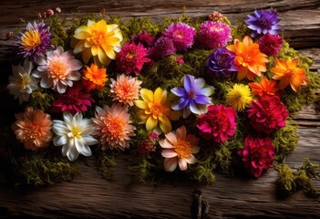 Fototapeta premium vibrant macro blooms captivatingly set natural textured backgrounds enhancing colors details floral enthusiasts, microphotography, nature, textures