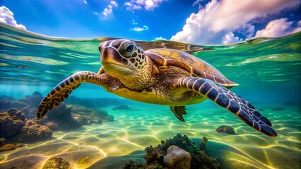 Obraz premium sea turtle in the ocean