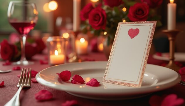Valentine's Day Restaurant Menu Mockup