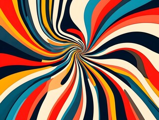 Vortex pattern of bold colors and dynamic lines