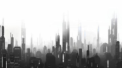 Futuristic cityscape isolated