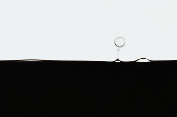 water drop on black and white