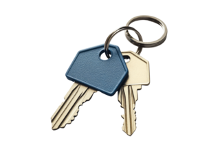 House key isolated on transparent background.