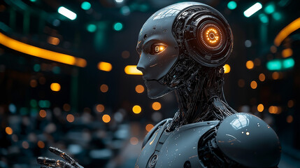 Fototapeta premium 作業をしているAIロボット