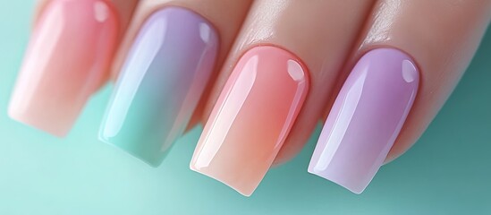 Obraz premium Vibrant gradient nails.