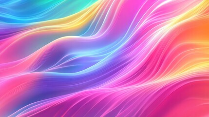 Fototapeta premium Holographic neon background ,Colorful psychedelic abstract. Pastel color waves for background7
