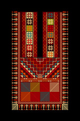 Embroidery vector Tatreez template , Palestinian fashion neck ornament