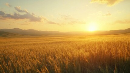 Obraz premium Golden Hour Light on Western Cornfield