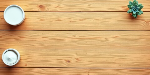 A close-up shot of a blank poster and flyer mockup placed on a wooden table, design, flyer