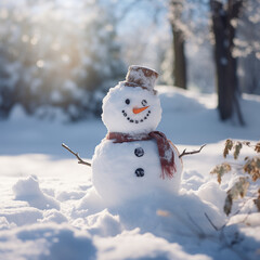Obraz premium Photograph of a snowman