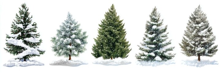 Fototapeta premium collection snow winter tree christmas tree with snow