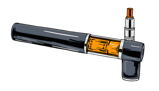 combined a classic nicotine cigarette and hybrid electronic smokeless cigarette device, rules for the use of modern devices, safety precautions, misuse isolated with white highlights, png