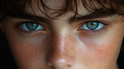 Fototapeta premium A young man with blue eyes and a beard