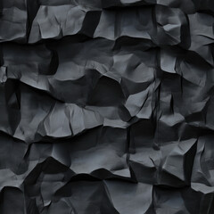 Obraz premium seamless pattern black folded stone wall texture with detailed surface and abstract shapes for 3d rendering or backgrounds