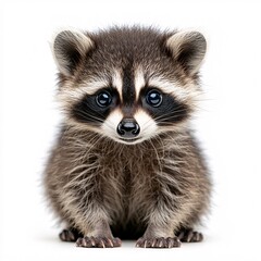 Obraz premium close up of a raccoon isolated on white background