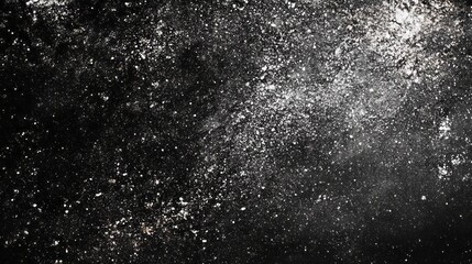 Obraz premium White black glitter texture abstract banner background with space. Twinkling glow stars effect. Like outer space, night sky, universe. Rusty, rough surface, grain. 