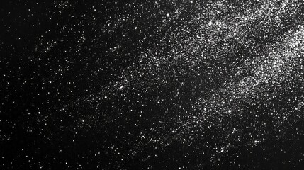 Obraz premium White black glitter texture abstract banner background with space. Twinkling glow stars effect. Like outer space, night sky, universe. Rusty, rough surface, grain. 