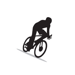 Obraz premium bicycle racing and cycling sports silhouette on white background