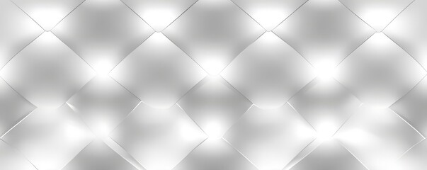 Fototapeta premium Seamless and subtle white diamond tufted upholstery pattern on a transparent background, textured overlay. Abstract soft puffy quilted sofa cushions or headboard design, with displacement, bump, or